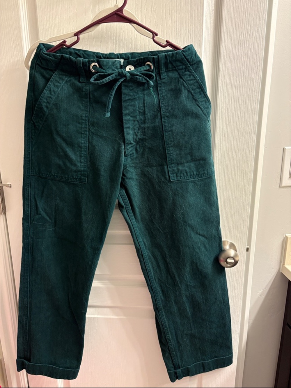 Green Drawstring Womens Pants